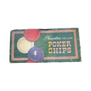 Deluxe Poker Chips Set - Red, Blue, Cream 1963
